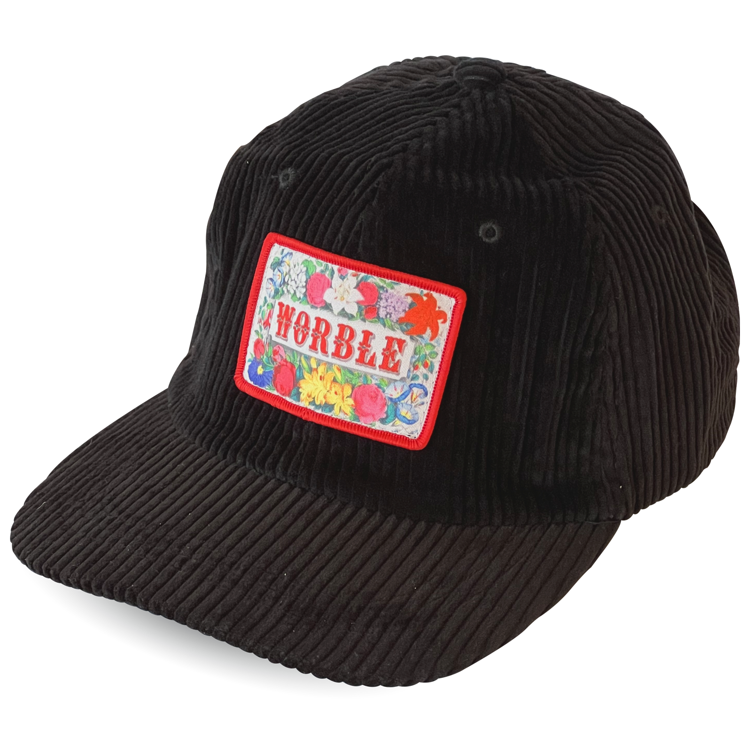 FLOWER SHOP CORD HAT (BLACK) FROM WORBLE - FRONT