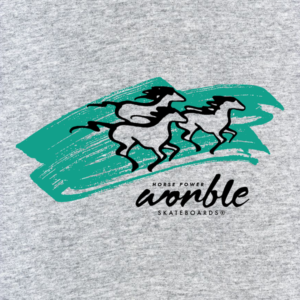 HORSE POWER TEE (GREY) FROM WORBLE - DETAIL